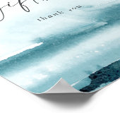 Moderne Wasserfarbe | Aquamarine Karten und Gesche Poster (Ecke)