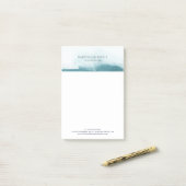 Moderne Wasserfarbe | Aquamarine Nachhinweise für Post-it Klebezettel (Auf Schreibtisch)