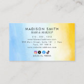 Moderne Wasserfarbe | Aquamarine Visitenkarte (Rückseite)