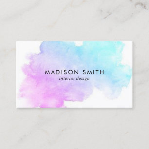 Moderne Wasserfarbe Aquamarine Visitenkarte