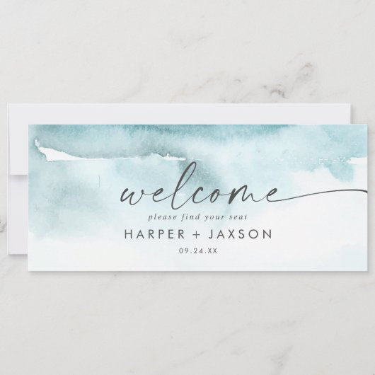 Moderne Wasserfarbe | Aquamariner Sitzkopf (Rückseite)