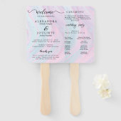 Moderne Wasserfarbe | Aquamarines Hochzeitsprogram Fächer (Vorne und Hinten)