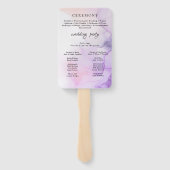 Moderne Wasserfarbe | Aquamarines Hochzeitsprogram Fächer (Rückseite)