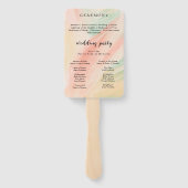 Moderne Wasserfarbe | Aquamarines Hochzeitsprogram Fächer (Rückseite)