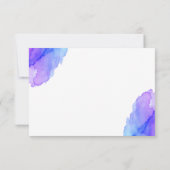 Moderne Wasserfarbe Blau Lila Türkis DANK Dankeskarte (Rückseite)