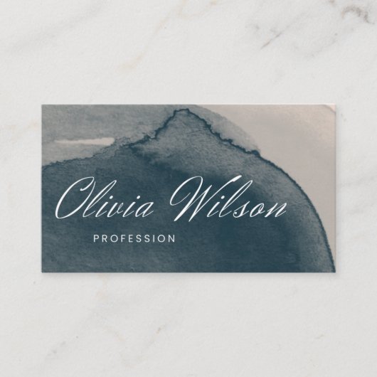 Moderne Wasserfarbe | Blau Visitenkarte (Vorderseite)