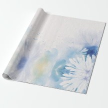 Moderne Wasserfarbe blaue Blumen & personalisieren