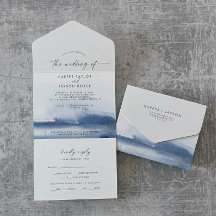 Moderne Wasserfarbe | Blaue Hochzeit