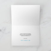 Moderne Wasserfarbe Blaue Junge Taufe Dankeskarte (Innenseite)