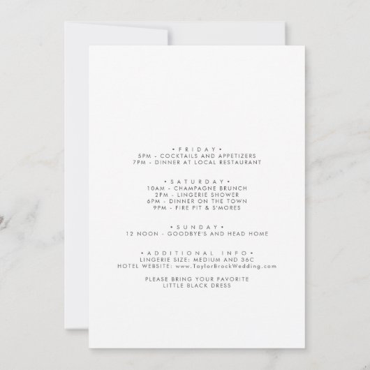 Moderne Wasserfarbe | Blue Bachelorette Weekend Einladung (Rückseite)