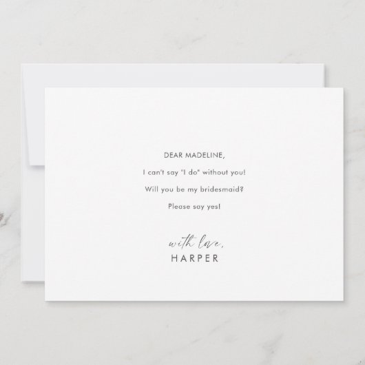 Moderne Wasserfarbe | Blue Bridesmaid Vorschlag Ca Einladung (Rückseite)