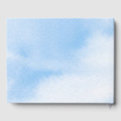 Moderne Wasserfarbe Blue Cloud Nine Baby Dusche Gästebuch (Rückseite)