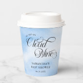 Moderne Wasserfarbe Blue Cloud Nine Baby Dusche Pappbecher (Vorderseite)