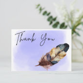 Moderne Wasserfarbe | Blue Dankeschön Card, Feder Dankeskarte (Stehend Vorderseite)