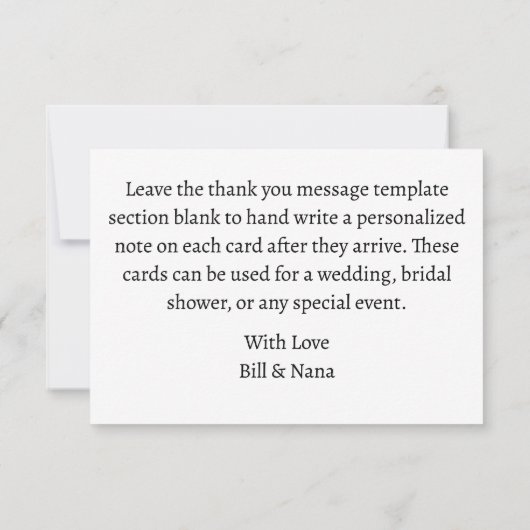 Moderne Wasserfarbe | Blue Dankeschön Card, Feder Dankeskarte (Rückseite)