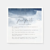 Moderne Wasserfarbe | Blue Fun Fakten Hochzeiten v Serviette (Vorderseite)