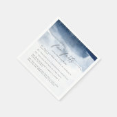 Moderne Wasserfarbe | Blue Fun Fakten Hochzeiten v Serviette (Ecke)