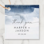 Moderne Wasserfarbe | Blue Vielen Dank für Ihre Un Geschenkanhänger (Vorderseite)
