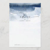 Moderne Wasserfarbe | Blue Wedding Advice Card Hinweiskarte (Vorderseite)
