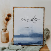 Moderne Wasserfarbe | Blue Wedding Cards Poster