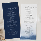 Moderne Wasserfarbe | Blue Wedding Program Programm