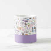 Moderne Wasserfarbe Boho Zen Yoga Ästhetik Muster Kaffeetasse (Mittel)