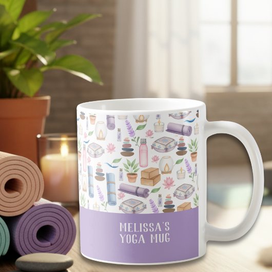 Moderne Wasserfarbe Boho Zen Yoga Ästhetik Muster Kaffeetasse