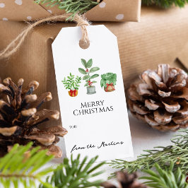 Moderne Wasserfarbe Botanische Vegetation Geschenkanhänger