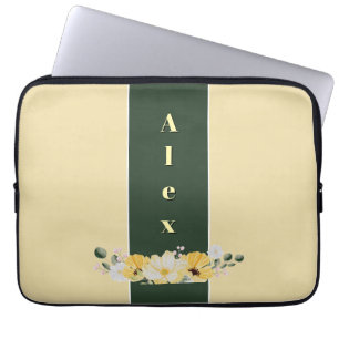 Moderne Wasserfarbe bunte Blumen & personalisieren Laptopschutzhülle