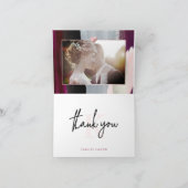 Moderne Wasserfarbe, Burgund Blush Vielen Dank Dankeskarte (Innenseite)