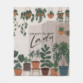 Moderne Wasserfarbe Crazy Pflanze Lady Houseplant Fleecedecke (Vorderseite)