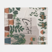 Moderne Wasserfarbe Crazy Pflanze Lady Houseplant Fleecedecke (Vorderseite (Horizontal))