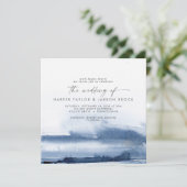 Moderne Wasserfarbe | Einladung zur Hochzeit auf d (Stehend Vorderseite)