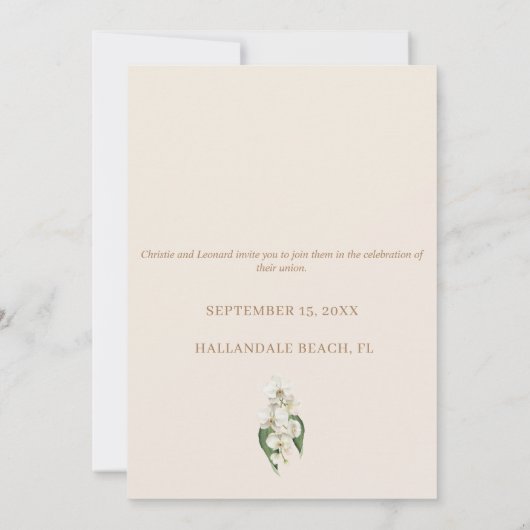 Moderne Wasserfarbe Elegante Orchid Save the Date (Rückseite)