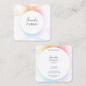 Moderne Wasserfarbe Elegantes Skript Trendy Templa Quadratische Visitenkarte (Vorne/Hinten)