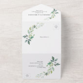 Moderne Wasserfarbe Eukalyptus Blätter Grün All In One Einladung (Außenbereich)