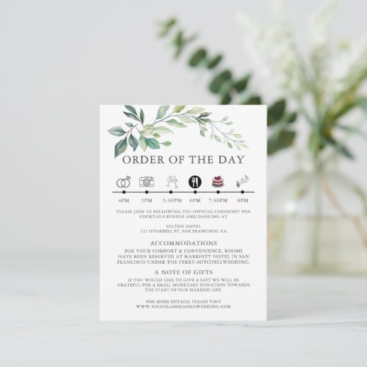 Moderne Wasserfarbe Eukalyptus Blätter Grün Begleitkarte (Stehend Vorderseite)