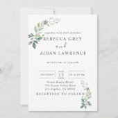 Moderne Wasserfarbe Eukalyptus Blätter Grün Einladung (Vorderseite)