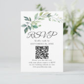 Moderne Wasserfarbe Eukalyptus Blätter Grün RSVP Karte (Stehend Vorderseite)