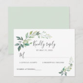 Moderne Wasserfarbe Eukalyptus Blätter Grün RSVP Karte (Vorne/Hinten)