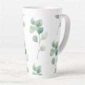 Moderne Wasserfarbe-Eukalyptus-Grün-Muster Milchtasse (Rechte Ecke)