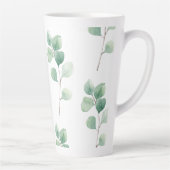 Moderne Wasserfarbe-Eukalyptus-Grün-Muster Milchtasse (Rechts)