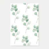 Moderne Wasserfarbe Eukalyptus Grün Muster Post-it Klebezettel (Vorderseite)