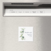 Moderne Wasserfarbe-Eukalyptus-Script-Hochzeit Magnet (In Situ (Geschirrspüler))