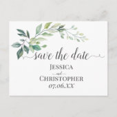 Moderne Wasserfarbe Eukalyptusblätter Grün Ankündigungspostkarte (Vorderseite)