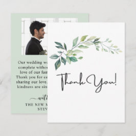 Moderne Wasserfarbe Eukalyptusblätter Grün Dankeskarte