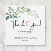 Moderne Wasserfarbe Eukalyptusblätter Grün Geschenkanhänger (Vorderseite)