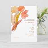 Moderne Wasserfarbe Flora Terracotta - Paradies Einladung (Stehend Vorderseite)