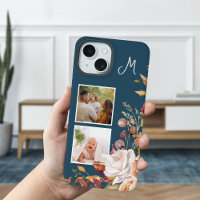 Moderne Wasserfarbe-Floral 2-Foto-Monogramm