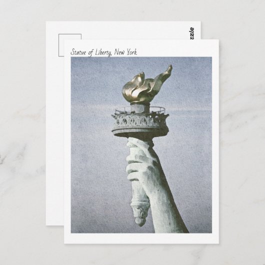 Moderne Wasserfarbe, Freiheitsstatue Postkarte (Vorne/Hinten)